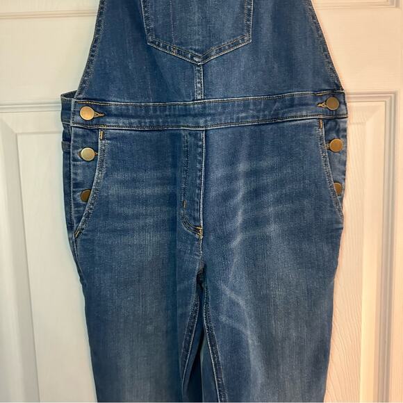 J Crew Crewcuts Skinny Stretch Blue Denim Overalls H6614 NWT New Size 14 Girls - Picture 4 of 14